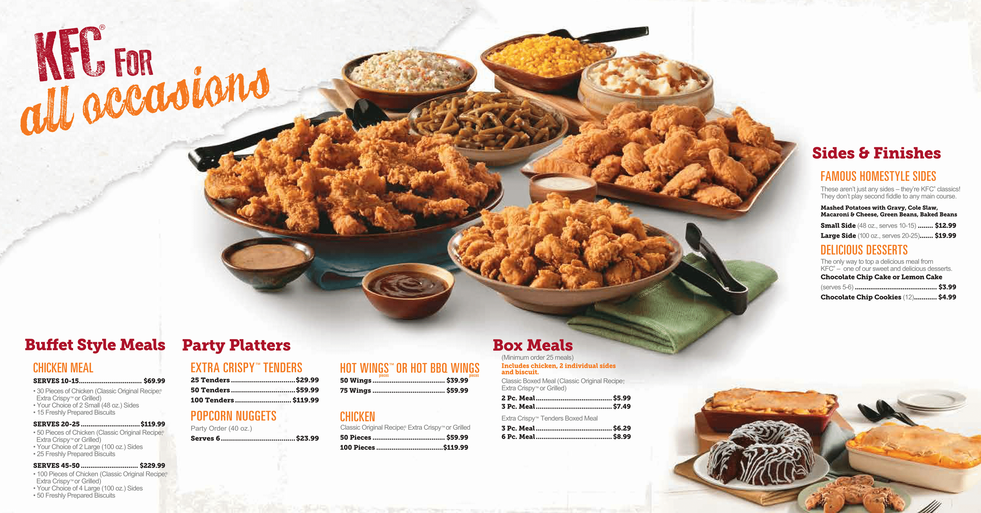 KFC CATERING MENU PRICES | View KFC Catering Menu Here